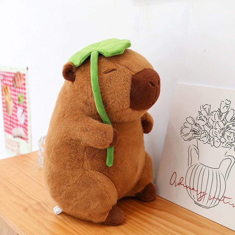 Gấu Bông Capybara Cầm Lá thumb