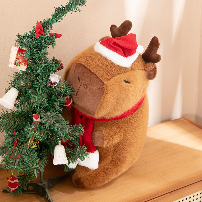 Gấu Bông Noel Capybara Tuần Lộc thumb
