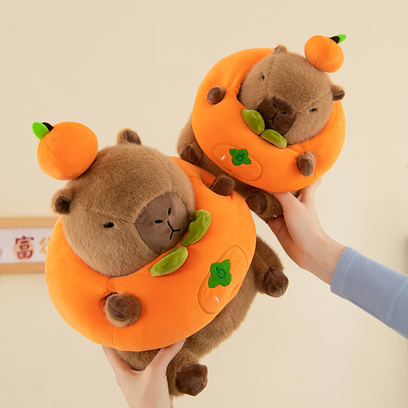 Gấu Bông Capybara Mặc Áo Quả Hồng thumb