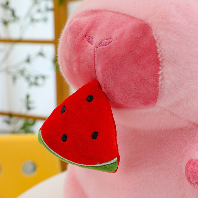 Gấu Bông Capybara Hồng Rút Dưa Hấu