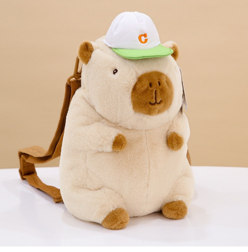 Balo Gấu Bông Capybara Đội Mũ