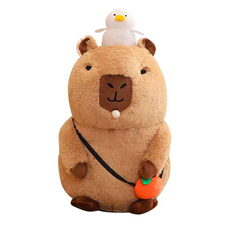 Gấu Bông Capybara Đội Vịt Đeo Túi