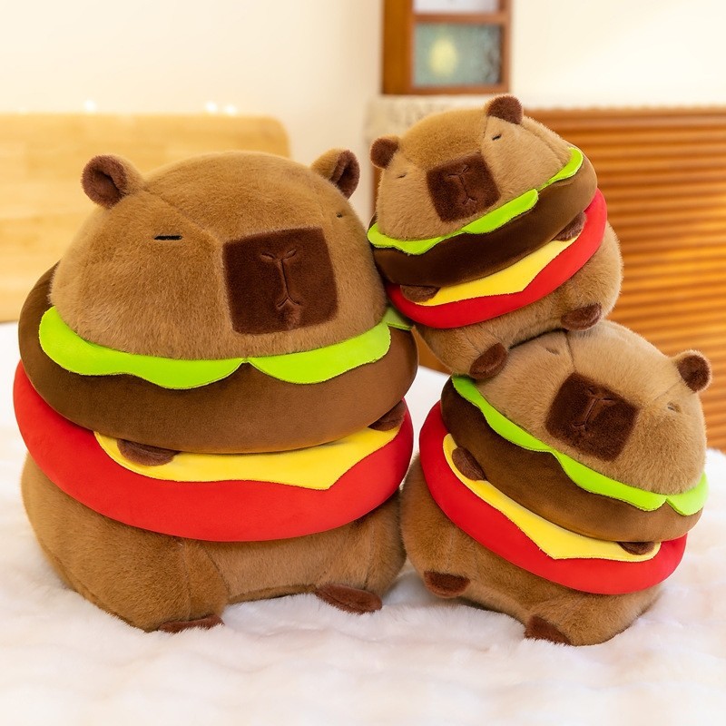 Gấu Bông Capybara Bánh Hamburger